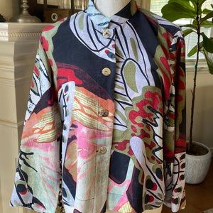 Citron Santa Monica 100% Silk Blouse Top PL Petite Large